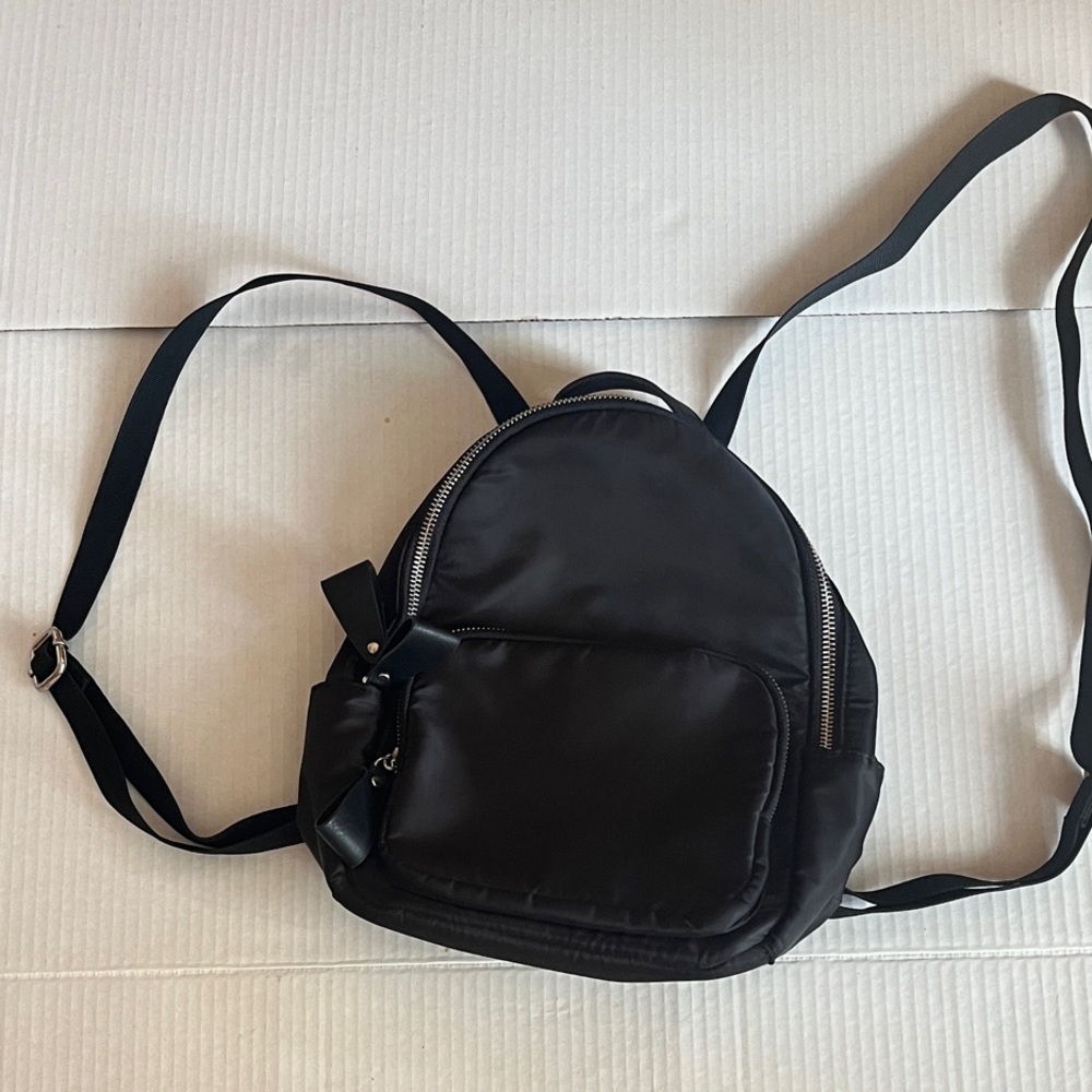 Yoki Black Mini Nylon Backpack Crossbody Mini Bag